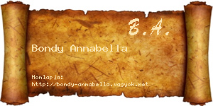 Bondy Annabella névjegykártya